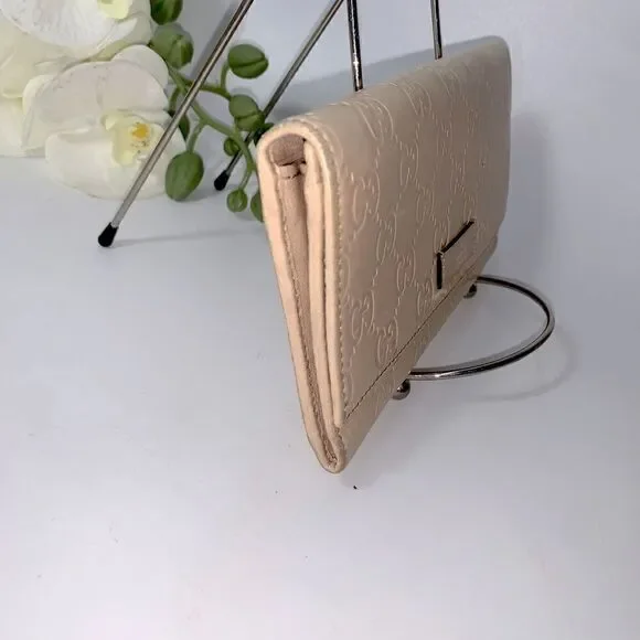 Authentic GUCCI Guccissima Long Clutch  Wallet Beige - Picture 3 of 14